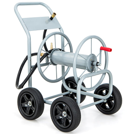 Dreamade Garden Hose Reel Cart - Water Hose Cart with 4 Wheels & Non-slip Grip