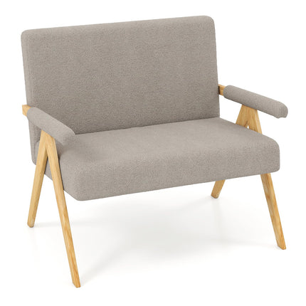 Dreamade Loveseat Sofa with Armrests and Wooden Legs