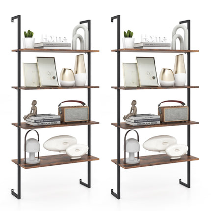 Dreamade 4 Tier Modern Wall Mounted Bookshelf Set