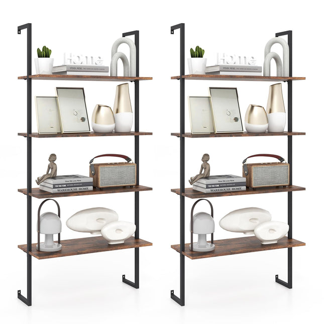 Dreamade 4 Tier Modern Wall Mounted Bookshelf Set
