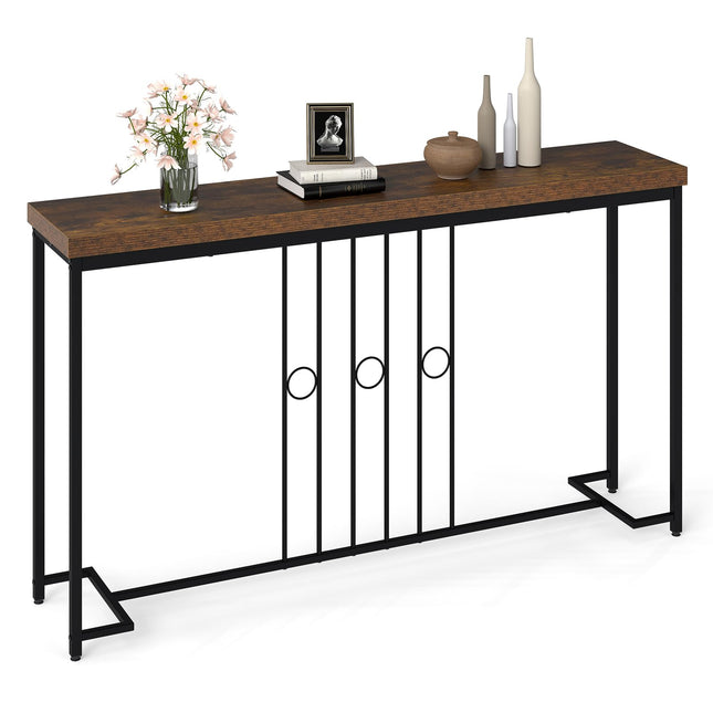 Dreamade 55" Narrow Entryway Table with H-Shaped Base & Spacious Tabletop