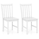 Dreamade Wooden Dining Chairs Set of 2/4-100% Solid Rubber Wood Kitchen Chair with Curved Backrest