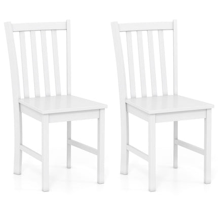 Dreamade Wooden Dining Chairs Set of 2/4-100% Solid Rubber Wood Kitchen Chair with Curved Backrest