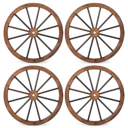 Dreamade 30-Inch Wagon Wheels 4 Pieces, Decorative Wooden Wheels