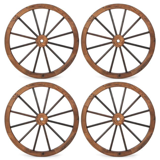 Dreamade 30-Inch Wagon Wheels 4 Pieces, Decorative Wooden Wheels