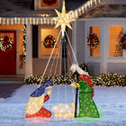 Dreamade 6 FT Lighted Nativity Scene, Holy Family Set Christmas Decoration with 240 LED Lights