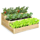 Dreamade 3 Tier Raised Garden Bed, Wood Planter Box 48 x 48 x 22 Inch Vegetable Flower Herb Fruit Growing Bed Kit