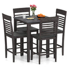 Dreamade Counter-Height Square Kitchen Table and 4 Chairs Set with Rubber Wood Frame