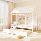 Dreamade Twin House Bed with Trundle Bed Twin