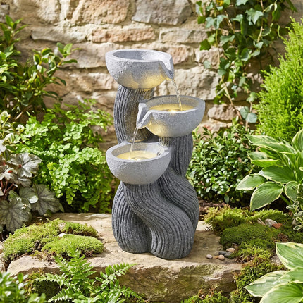 Dreamade 3-Tier Outdoor Water Fountain with Lights