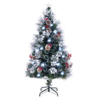 Dreamade Pre-lit Fiber Optic Christmas Tree, Artificial Snowy Xmas Tree with 49 Cool White LED Lights