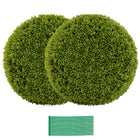 Dreamade 2 PCS 20 Inch Artificial Plant Topiary Ball, Round Faux Boxwood Balls Outdoor with Mimic Fluffy Leaves