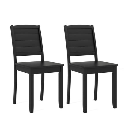 Dreamade Wood Dining Chairs Set of 2/4, Modern Kitchen Chairs w/Rubber Wood Legs, Curved Backrest, Farmhouse Diner Chairs