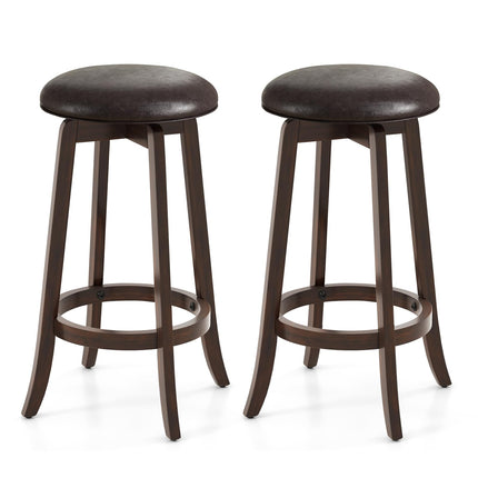 Dreamade Bar Stools Set， 29"/ 24" Bar Height Bar Stools w/ 360° Swivel Round Seat & Footrest
