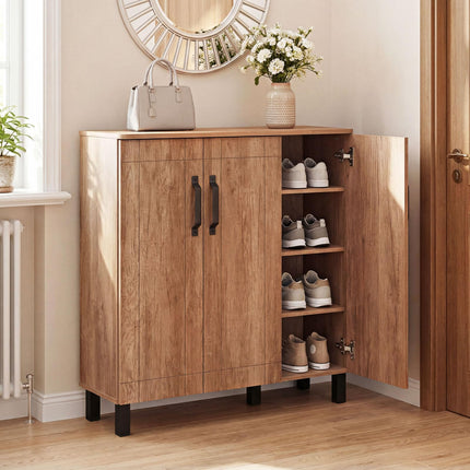 Dreamade 5-Tier Shoe Storage Cabinet Freestanding Wooden Shoe Rack Organizer