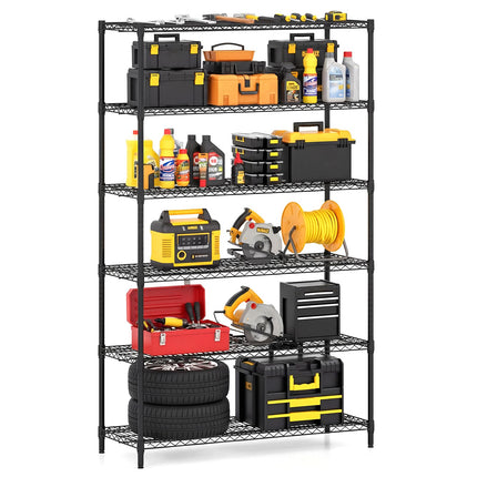 Dreamade 6-Tier Metal Storage Shelving Unit with V-Shaped Wire Rack for Home Garage