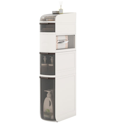 Dreamade 5-Tier Narrow Bathroom Storage Cabinet with Drawers and Tissue Box