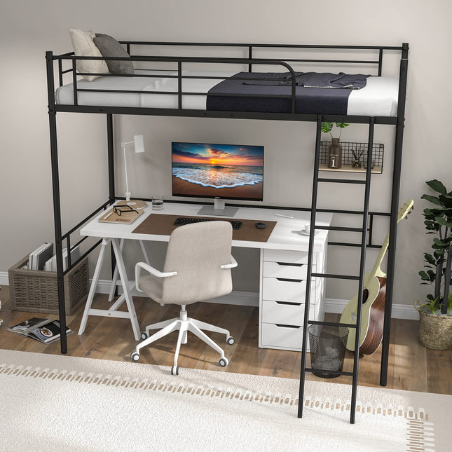 Metal Loft Bed Twin Size - Dreamade