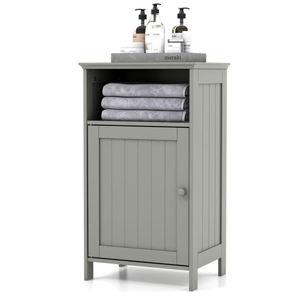 Dreamade Bathroom Floor Storage Cabinet - Side Cabinet with Open Compartment, 3-Position Adjustable Shelf