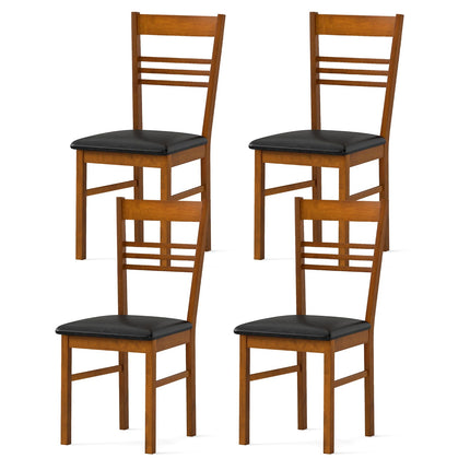 Dreamade Wooden Dining Chairs Set of 2/4 Armless Kitchen Chairs w/Slat Backrest