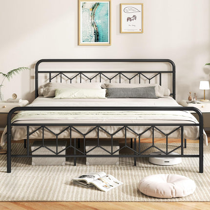 Dreamade Metal Twin Bed Frames with Victorian Style Headboard & Footboard, Heavy Duty Slats Support Mattress Foundation