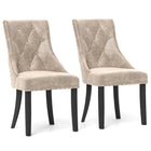 Dreamade Upholstered Dining Chairs Set of 2/4, Tufted Wingback Kitchen Chairs w/Solid Wood Legs, Padded Seat