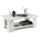Dreamade Wood Coffee Table w/Storage Shelf, 36