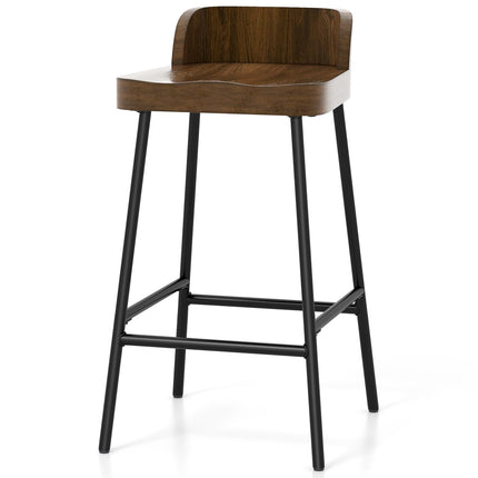 Dreamade 24.5'' Bar Stool, Counter Height Bar Stools with Low Back & Footrest
