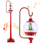 Dreamade 68 Inch Musical Christmas Street Lamp, Festive Lamp Post w/Sound-Activated Snow Globe Lantern