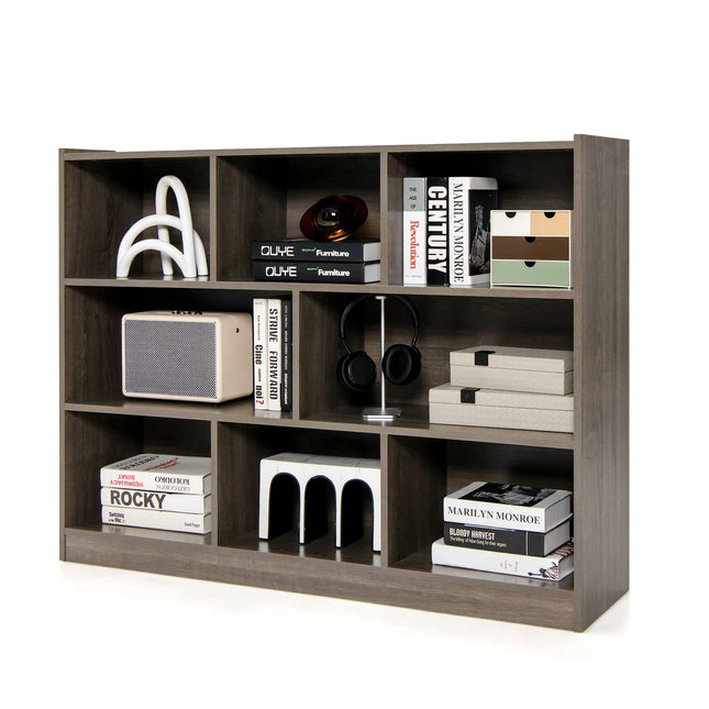 8 Cube Bookcase, Freestanding 3-Tier Open Bookshelf - Dreamade