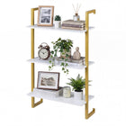 Dreamade 3-Tier Modern Floating Wall-Mounted Bookshelf with Metal Frame (1/2)
