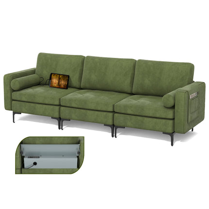Dreamade 97" Sectional Sofa Couch, 3-Seater Modular Sleeper with USB Ports