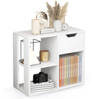 Dreamade 3 Cube Bookcase with Drawer, 2 Tier Bookshelf for Small Space, Modern Freestandin