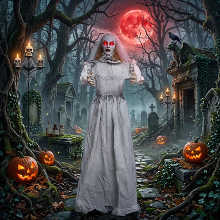 DREAMADE 5.6FT Halloween Standing Double-Face Ghost Bride
