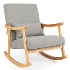 Dreamade Upholstered Rocking Chair - Modern Rocker with Rubber Wood Frame, Comfy Backrest & Seat