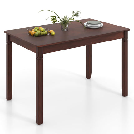 Dreamade Dining Table for 4 People, 48” x 29” Kitchen Table with Wood Legs, Rectangular Dinner Table for Small Space