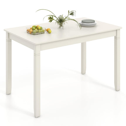 Dreamade Dining Table for 4 People, 48” x 29” Kitchen Table with Wood Legs, Rectangular Dinner Table for Small Space