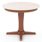 Dreamade Round Dining Table, 36” Kitchen Table with Base, Solid Rubber Wood Frame, Breakfast Table for 4 People