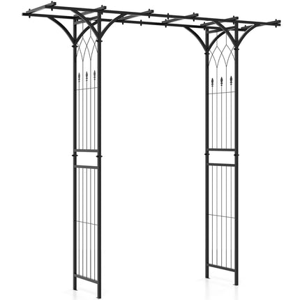 Dreamade Garden Arch Trellis, Wedding Arbor for Ceremony Party, 79''W x 81''H, Metal Garden Arbor for Climbing Plants Rose