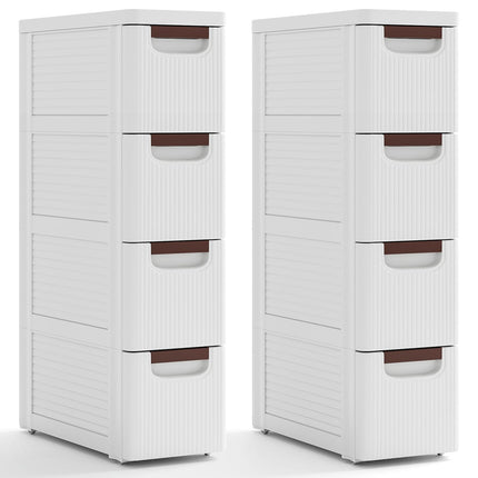 Dreamade Storage Cart, Narrow Plastic Dresser, Rolling Organizer Cart for Office Classroom Bedroom