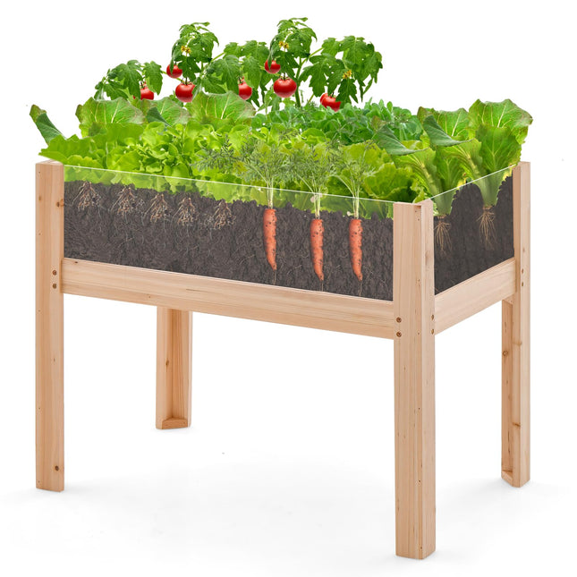 Dreamade 30”x18”x24” Raised Garden Bed Elevated Wood Planter Box with Legs