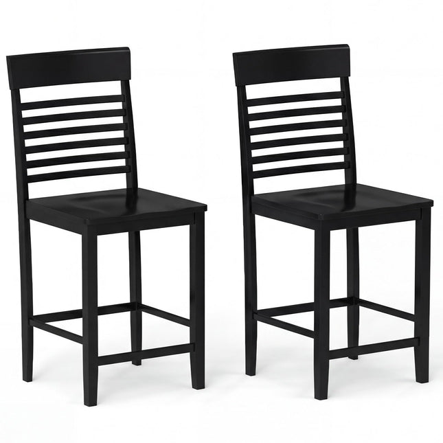 Dreamade Dining Chair Set of 2/4 with Footrests and Solid Wood Frame