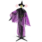 Dreamade 7.2 FT Halloween Animatronic Witch, Animated Standing Poseable Figure with Light up Eyes