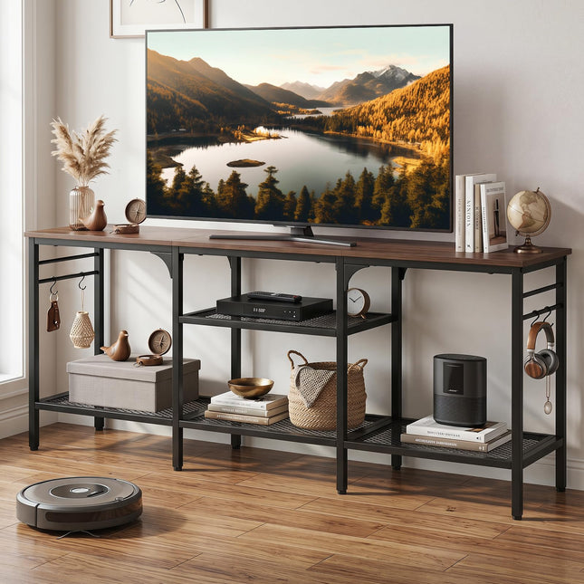 Dreamade 3-Tier TV Stand for TVs up to 65 Inch with Open Storage Shelves