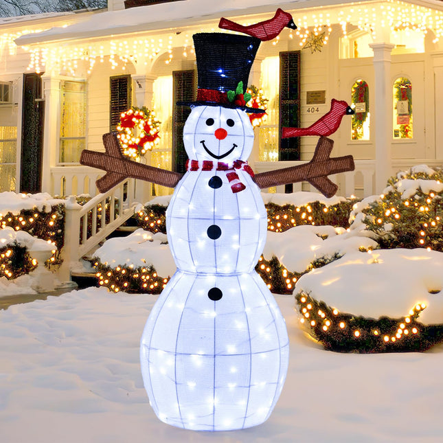 Dreamade 4.8 FT Light Up Christmas Snowman with 120 LED Lights
