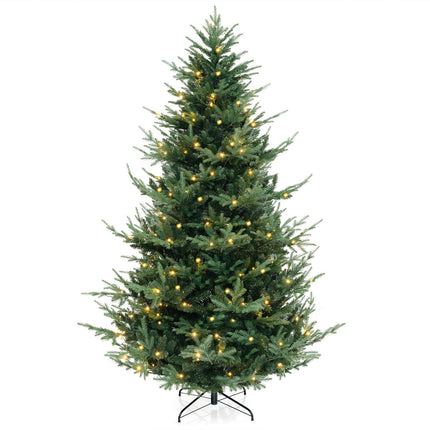 Dreamade 8ft Pre-lit Artificial Christmas Tree with 450 Warm White LED Lights, 1480 Branch Tips