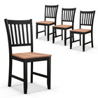 Dreamade Wooden Dining Chairs Set of 4, Farmhouse Kitchen Chair with Rubber Wood Legs