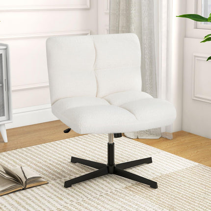Dreamade Criss Cross Chair No Wheels, Armless Cross Legged Office Desk Chair
