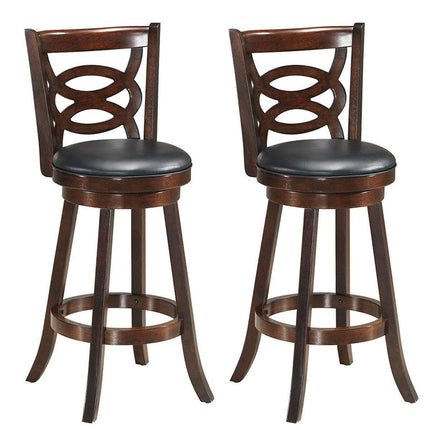 Dreamade Bar Stools, Counter Height Dining Chair, Fabric Upholstered 360 Degree Swivel