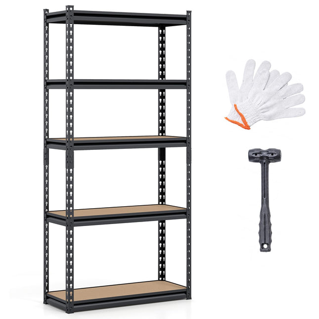 Dreamade 5-Tier Metal Storage Shelves Heavy Duty Garage Shelving Units(1/2/3/4,30" W x 12" D x 60" H)